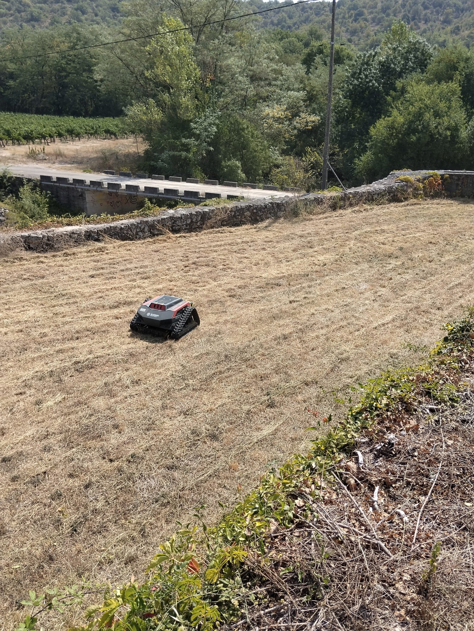 Débroussaillage mécanisé au robot chenillé
